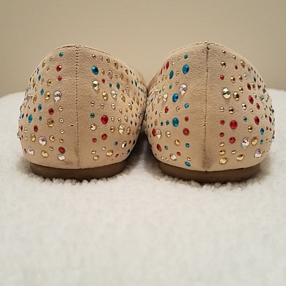 Alba Cream/Multicolor Rhinestone Flat Shoes - Picture 3 of 7